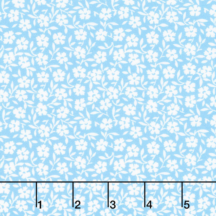 At the Cottage Favorites - Flowers Blue Yardage Primary Image