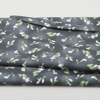 Paradise - Floral Buds Charcoal 2 Yard Cut