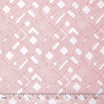 Fractals Wide - Fractals Red on White 108" Wide Backing