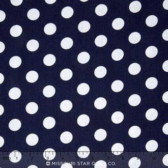 Medium Dots - Dot Navy 108" Wide Backing