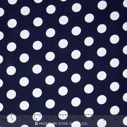 Medium Dots - Dot Navy 108" Wide Backing