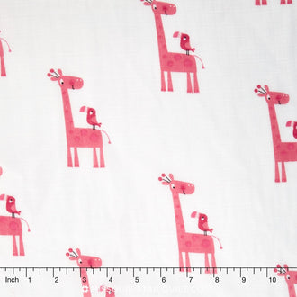 Designer Double Gauze - Giraffe Pink Yardage