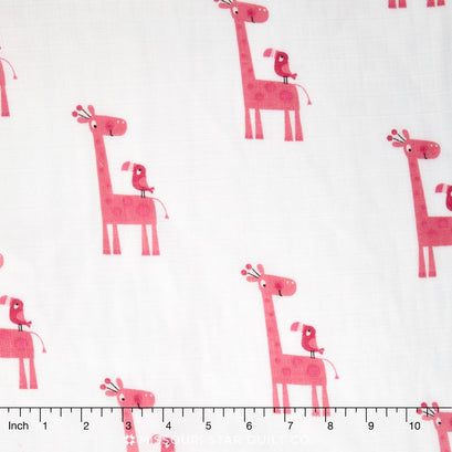 Designer Double Gauze - Giraffe Pink Yardage