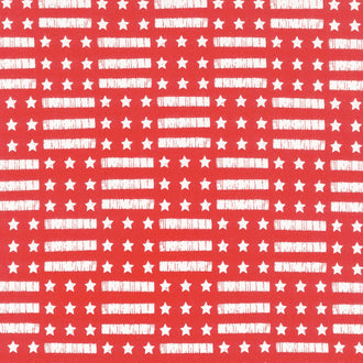 Land Of The Brave - Stars and Stripes Red Yardage
