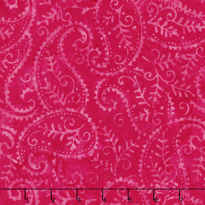 Tonga Batiks - Zing Paisley Fuchsia Yardage