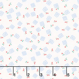 At the Cottage Favorites - Spiral Blue Yardage