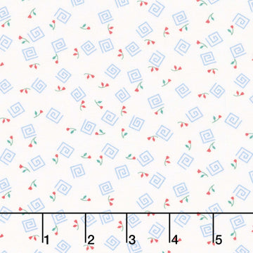 At the Cottage Favorites - Spiral Blue Yardage Primary Image