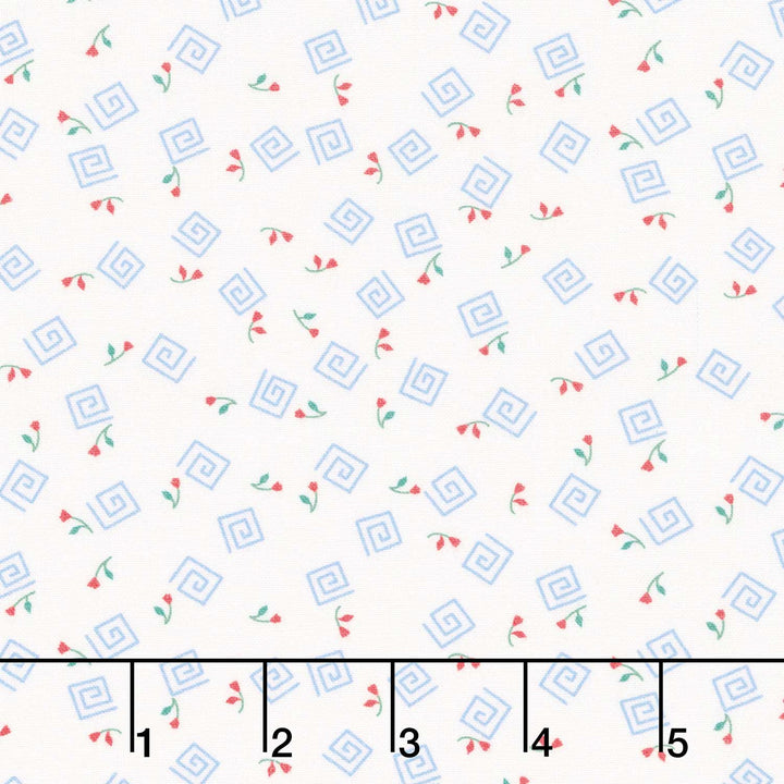 At the Cottage Favorites - Spiral Blue Yardage Primary Image