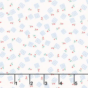 At the Cottage Favorites - Spiral Blue Yardage Primary Image