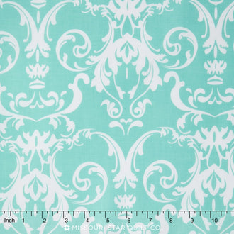Halle Rose - Damask Teal Yardage