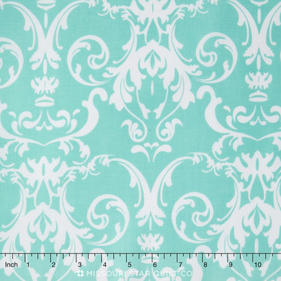 Halle Rose - Damask Teal Yardage