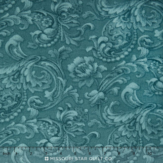 Mary's Blenders - Scroll Dusty Blue 108" Wide Backing