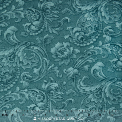 Mary's Blenders - Scroll Dusty Blue 108" Wide Backing