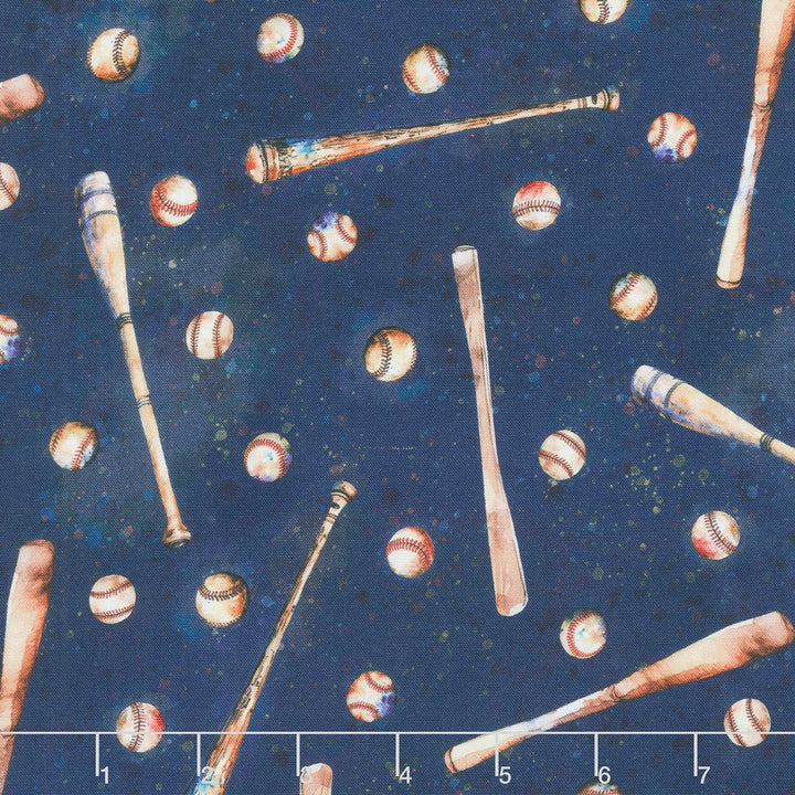 Game Day - Baseball Bats Navy Yardage