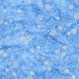 Artisan Batiks - Snowflakes 2 Snowflakes Glacier Metallic Yardage