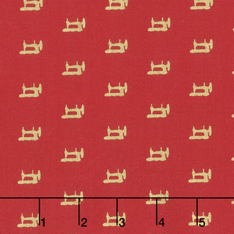 Sewing with Singer - Mini Sewing Red Metallic Yardage