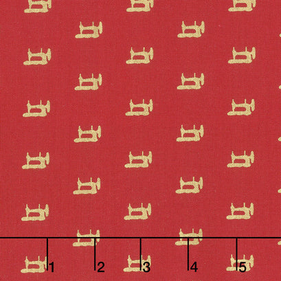 Sewing with Singer - Mini Sewing Red Metallic Yardage