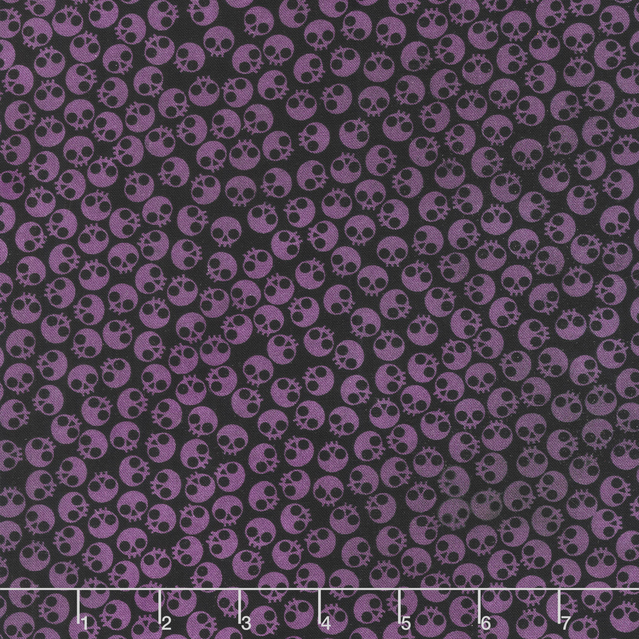 Dreadful Delights - Skulls Midnight Purple Yardage Primary Image