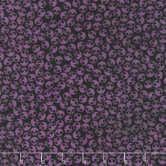 Dreadful Delights - Skulls Midnight Purple Yardage Primary Image