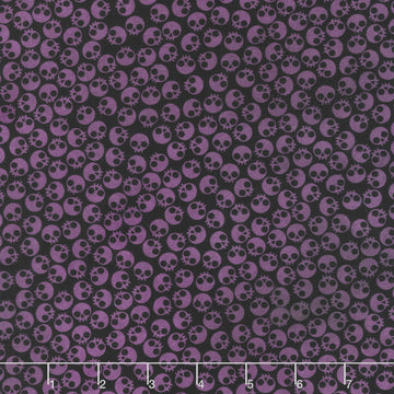 Dreadful Delights - Skulls Midnight Purple Yardage Primary Image