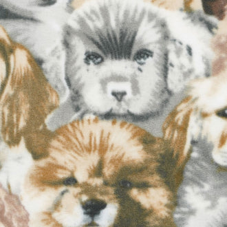 Winterfleece Prints Animals - Puppy Dogs Multi Fleece Yardage