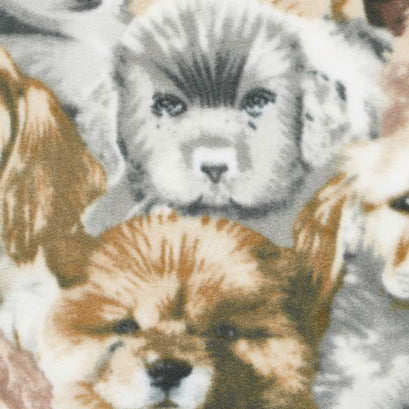 Winterfleece Prints Animals - Puppy Dogs Multi Fleece Yardage
