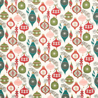 Christmas is in Town - Ornaments Cream Yardage