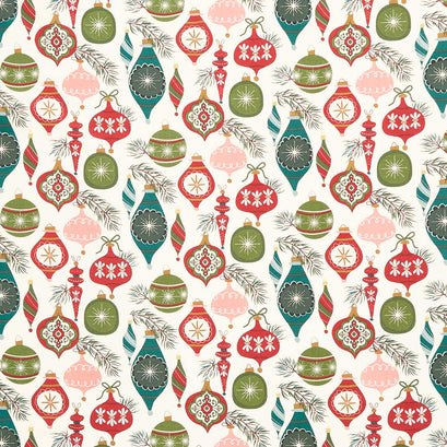 Christmas is in Town - Ornaments Cream Yardage