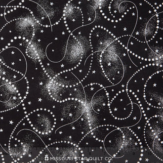 Holiday Flourish 8 - Jet Metallic Yardage