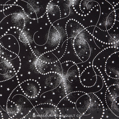 Holiday Flourish 8 - Jet Metallic Yardage