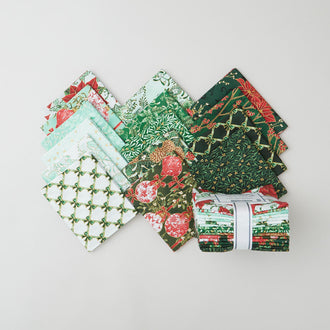 Holiday Flourish - Festive Finery Spearmint Colorstory Metallic Fat Quarter Bundle