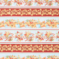 Autumn Blessings - Autumn Border Stripe Orange Yardage Primary Image