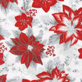 Holiday Flourish 11 - Silver Poinsettias Metallic Yardage