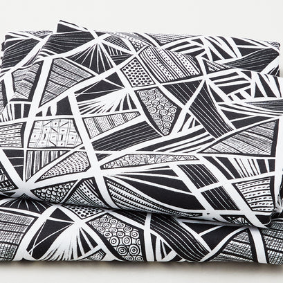 Black Tie - Geometric Black/White 108" Wide 3 Yard Cut