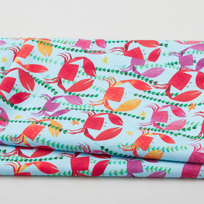 Colorful Aquatic - Crawling Crabs Sky 2 Yard Cut