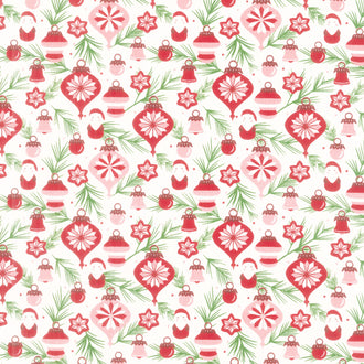 Once Upon a Christmas - Baubles On Branches Snow Yardage