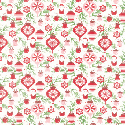 Once Upon a Christmas - Baubles On Branches Snow Yardage