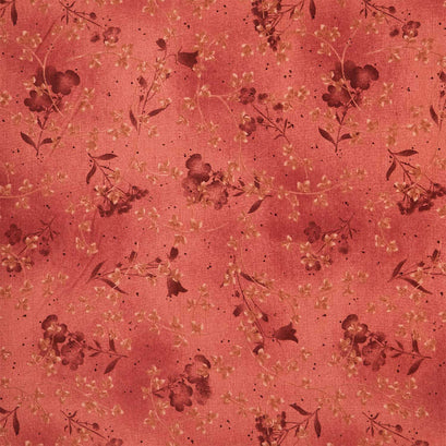 Where the Wind Blows - Pressed Flowers Red Flannel Yardage