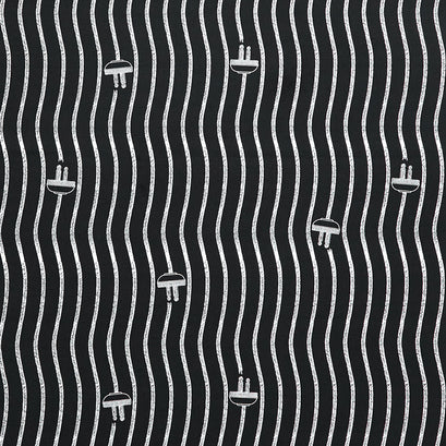 Press On - Cord Stripe Black Yardage