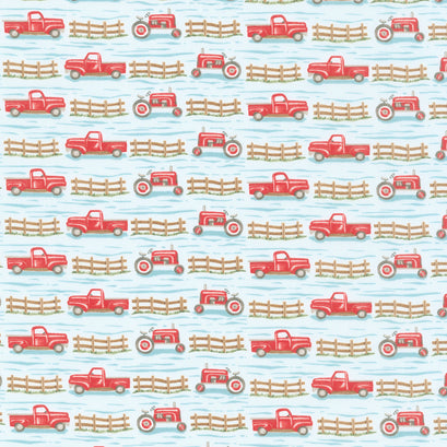 Willow's Farm - Trucks And Tractors Sky Yardage