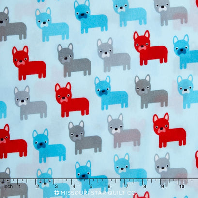 Urban Zoologie Minis - Bull Dog Sky Flannel Yardage