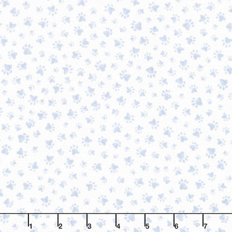 Whiskers & Paws - Paw Prints Grey Yardage