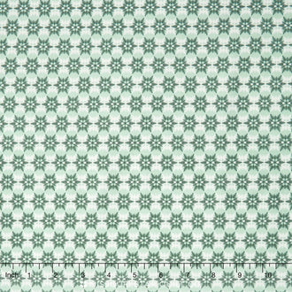 Postcards for Santa - Snowflakes Green Yardage