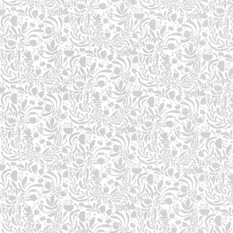 Elephant Joy - Joyful Garden Light Grey Yardage