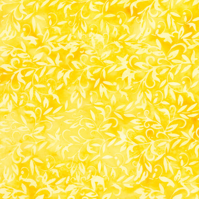 Summertime Batiks - Vine Yellow Bumblebee Yardage