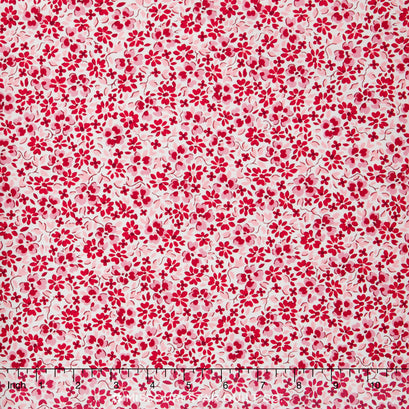 Lazy Daisy Baskets - Red Pansies Yardage