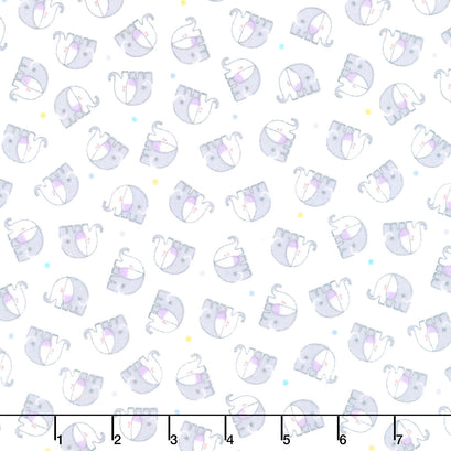 Snuggle In The Jungle Flannel - Baby Elephant White Yardage
