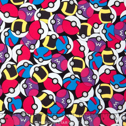 Pokemon - Balls Black Yardage