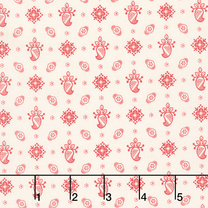 Rouenneries Trois - Amour Pearl Faded Red Yardage