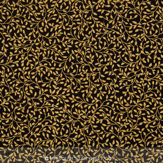 Winter's Grandeur - Black Metallic Yardage